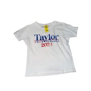 Taylor For President 2024 Graphic T Shirt White Size Large